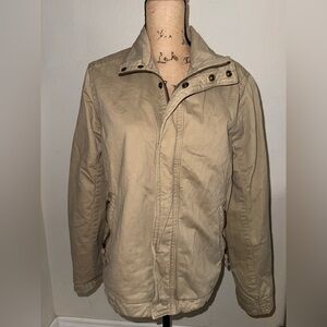 American Eagle Outfitters Men's Khaki Zip Front Shirt Jacket